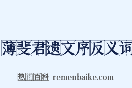 薄斐君遗文序反义词是什么意思的图片